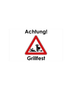 Achtung Grillfest Fahne/Flagge 90 x 150cm