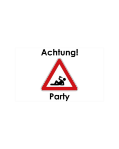 Achtung Party Fahne/Flagge 90 x 150cm