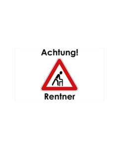 Achtung Rentner Fahne/Flagge 90 x 150cm