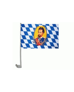 Bayern König Ludwig II Autofahne/Autoflagge 30 x 45cm