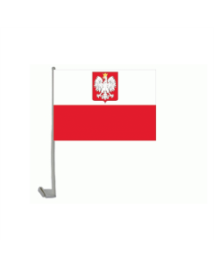 Polen mit Wappen Autofahne/Autoflagge 30 x 45cm