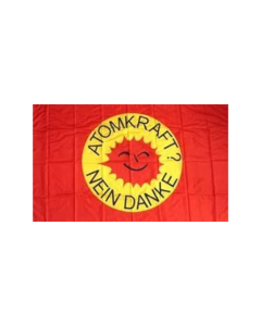 Atomkraft nein danke Rot  Fahne/Flagge 90 x 150cm