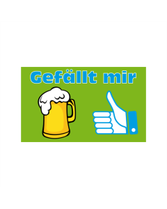 Bier gefällt mir Fahne/Flagge 90 x 150cm