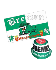 Bremen Set 1 Fahne + Fischerhut