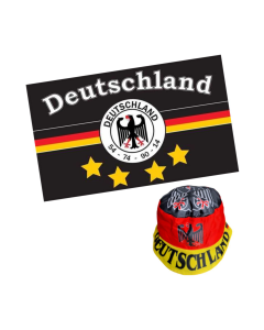 Deutschland Set 4 Fahne + Fischerhut