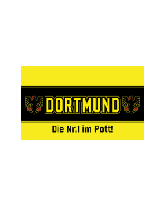Dortmund Nr 1 Mitte schwarzer Streifen Fahne/Flagge 90 x 150cm