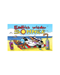 Endlich wieder Sommer Fahne/Flagge 90 x 150cm