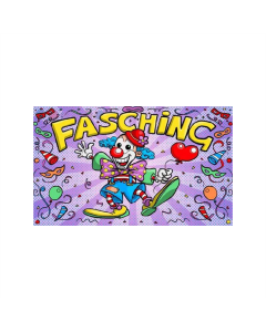 Fasching mit Clown Fahne/Flagge 90 x 150cm