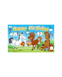 Geburtstag Tiere Pferde Fahne/Flagge 90 x 150cm
