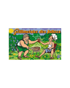 Grillmeister des Jahres Fahne/Flagge 90 x 150cm