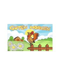 Guten Morgen Hahn Fahne/Flagge 90 x 150cm