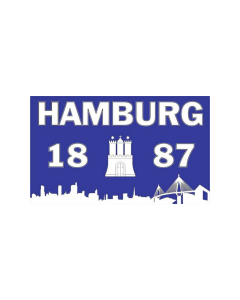 Hamburg 1887 Motiv 2 Silhouette Fahne/Flagge 90 x 150cm