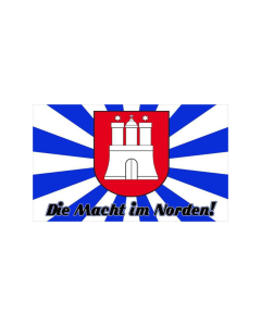 Hamburg die Macht im Norden Strahlen Fahne/Flagge 90 x 150cm