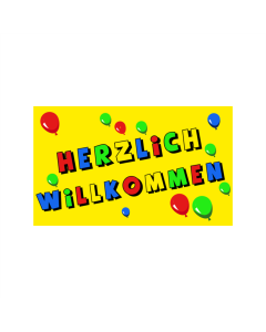 Herzlich Willkommen Fahne/Flagge 90 x 150cm