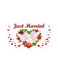 Just married Fahne/Flagge 90 x 150cm