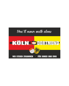 Köln + Dortmund Fahne/Flagge 90 x 150cm