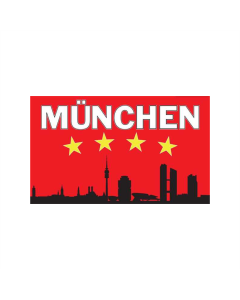 München Silhouette 4 Sterne Fahne/Flagge 90 x 150cm