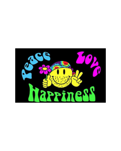 Peace Love Happiness Fahne/Flagge 90 x 150cm