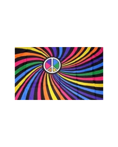Rainbow Peace Zeichen Fahne/Flagge 90 x 150cm