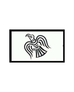 Raven Wikinger Odinic weiß schwarz Fahne/Flagge 90 x 150cm