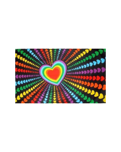 Regenbogen Herz Fahne/Flagge 90 x 150cm