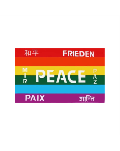 Regenbogen Peace 7 Sprachen Fahne/Flagge 90 x 150cm