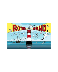 Roter Sand Leuchtturm Fahne/Flagge 90 x 150cm