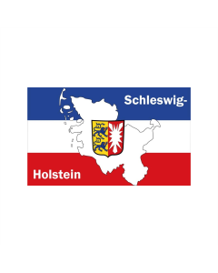 Schleswig-Holstein Landkarte Fahne/Flagge 90 x 150cm