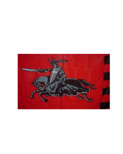 Schwarzer Ritter auf rot Fahne/Flagge 90 x 150cm