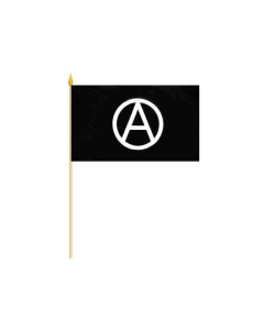 Anarchie Weiß Stockflagge 30 x 45cm