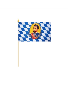 Bayern König Ludwig II Stockflagge 30 x 45cm