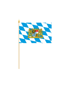 Bayern mit Löwen Staatswappen Stockflagge 30 x 45cm