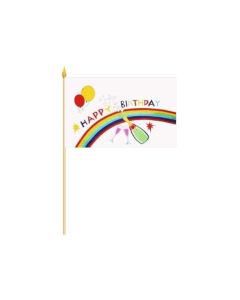 Happy Birthday Stockflagge 30 x 45cm