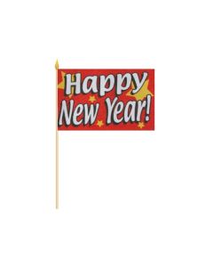 Neujahr, Happy New Year Stockflagge 30 x 45cm