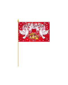 Hochzeit Just married 2 Stockflagge 30 x 45cm