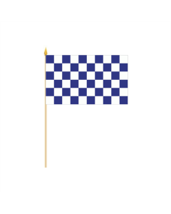 Karo blau-weiß  Stockflagge 30 x 45cm