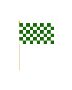Karo grün-weiß Stockflagge 30 x 45cm