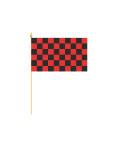 Karo rot-schwarz Stockflagge 30 x 45cm