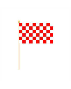 Karo rot-weiß  Stockflagge 30 x 45cm