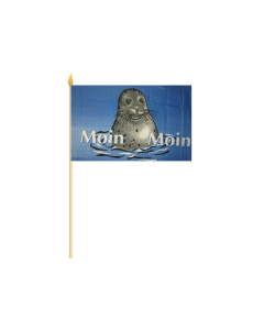 Moin Moin 1 Seehund Stockflagge 30 x 45cm