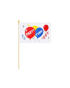 Party Time Luftballons Stockflagge 30 x 45cm