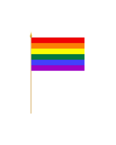 Regenbogen Stockflagge 30 x 45cm