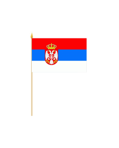 Serbien mit Wappen Stockflagge 30 x 45cm