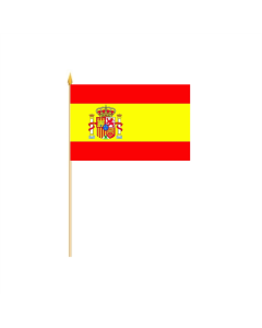 Spanien mit Wappen Stockflagge 30 x 45cm