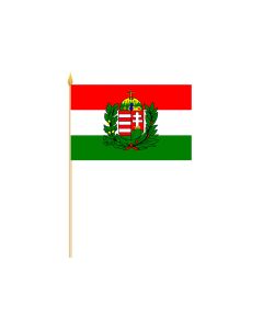 Ungarn mit Wappen Stockflagge 30 x 40cm