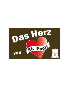 St. Pauli Das Herz Fahne/Flagge 90 x 150cm