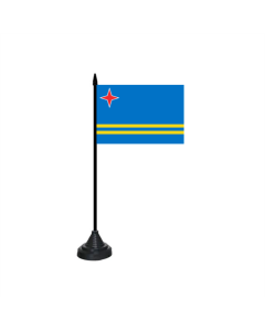Aruba (Niederländische Antillen) Tischfahne/Tischflagge 10 x 15cm