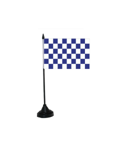 Karo blau-weiß Tischfahne/Tischflagge 10 x 15cm