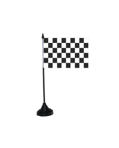 Karo schwarz-weiß Start Ziel Tischfahne/Tischflagge 10 x 15cm