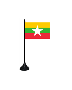 Myanmar ab 2010 (Birma) Tischfahne/Tischflagge 10 x 15cm